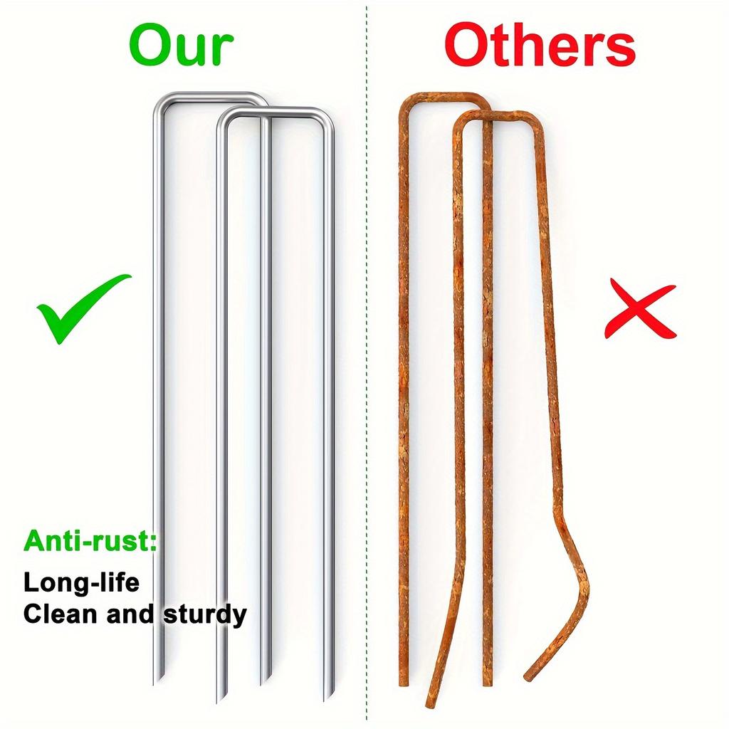 20 шт. оцинкованных стальных U-образных кольев для крепления ткани и палаток