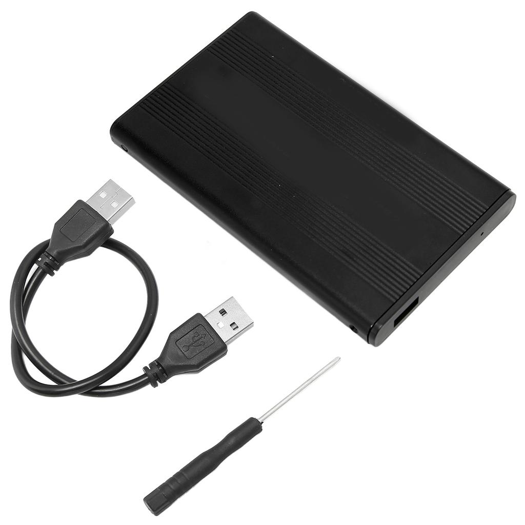 Корпус для внешнего жесткого диска, интерфейс USB 2.0 к SATA, скорость передачи 480 Мбит/с, материал: алюминиевый сплав, корпус для внешнего HDD 2,5 дюйма