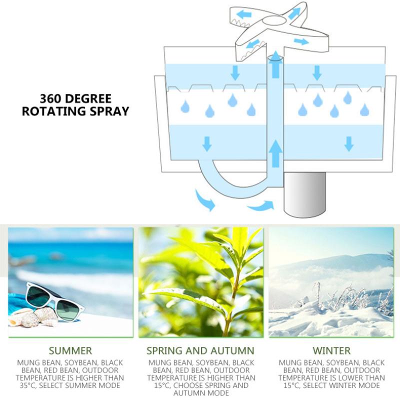 Автоматическая интеллектуальная машина для выращивания ростков фасоли, электрическая большая емкость, здоровый DIY чайник для выращивания ростков фасоли, термостат