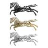 Galloping Horse Brooch Stainless Steel Hollow Design Brooch Pin Artistic Design Clothes Hats Bags Badge Fashion Accessories