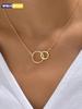 Ожерелья из нержавеющей стали для женщин Модное тонкое ожерелье-цепочка Минималистичное изящное ожерелье с подвеской в виде двойного круга на шею Ювелирные изделия