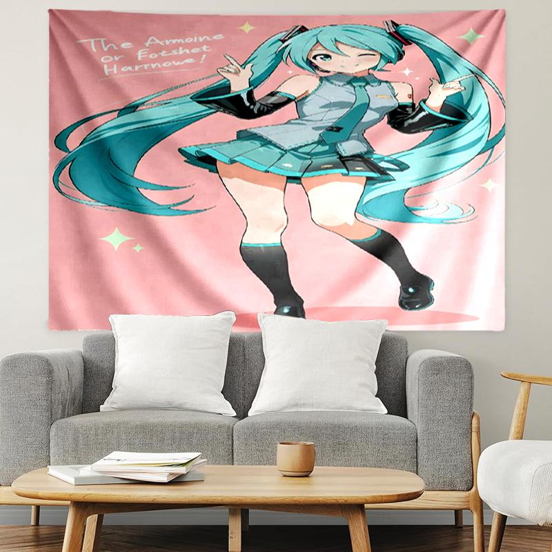 Hatsune Miku Print Tapestry, Lightweight Wall Hanging, for Bedroom, Dorm, Living Room, Home Art Decor, Birthday Christmas Gift