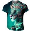 Daily Oversized Men's T-Shirt 3D Lion Print Tees Tops Summer Casual Animal Pattern Streetwear New Fashion Street Men Clothing