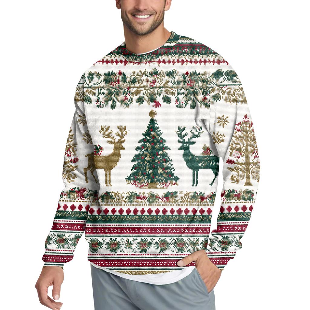 Мужской повседневный модный свитшот с принтом и круглым вырезом