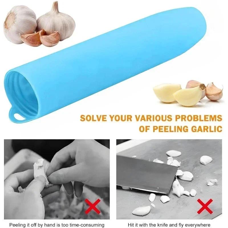 1pc Silicone Garlic Peeler Creative Household Stripper Tube Garlic Peeling Tools Kitchen Gadgets Random Color