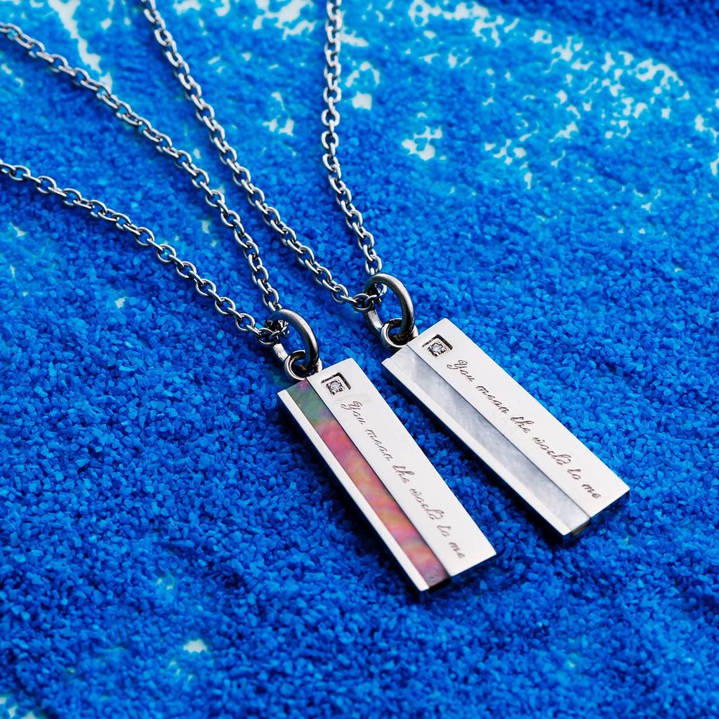 Сообщение Diamond Shell Plate нержавеющая сталь пара черный 4SUP002WH 4SUP002BK [Белый клевер] ожерелье/белый & &