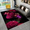 3D Nordic Luxury Flower Rose Area Rug Large,Carpet Rug for Home Living Room Bedroom Sofa Doormat Decor,Kids Non-slip Floor Mats