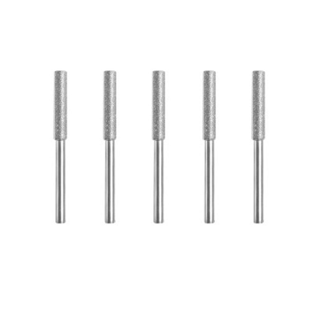 5pcs Cylindrical Burr Chainsaw File Polishing Chainsaw Sharpener Stone 4/4.8/5.5mm Saw Sharpening
