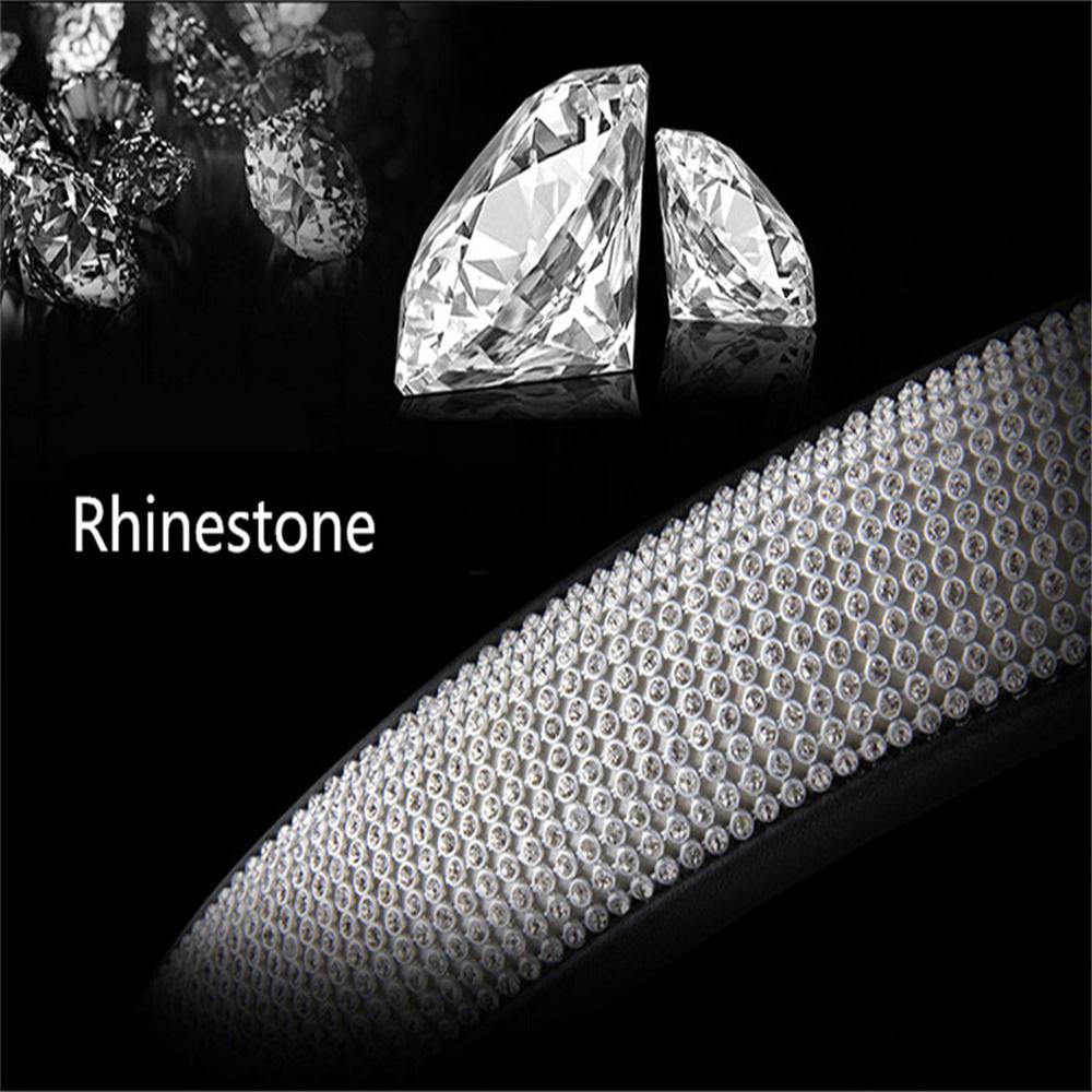 Черный 15'' 38см PU Кожа Кристалл Чехол на руль автомобиля со стразами