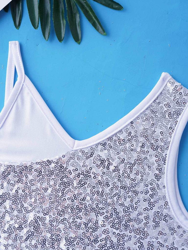 Комплект балетной одежды для девочек с укороченным топом с пайетками и юбкой-пачкой - Разные цвета