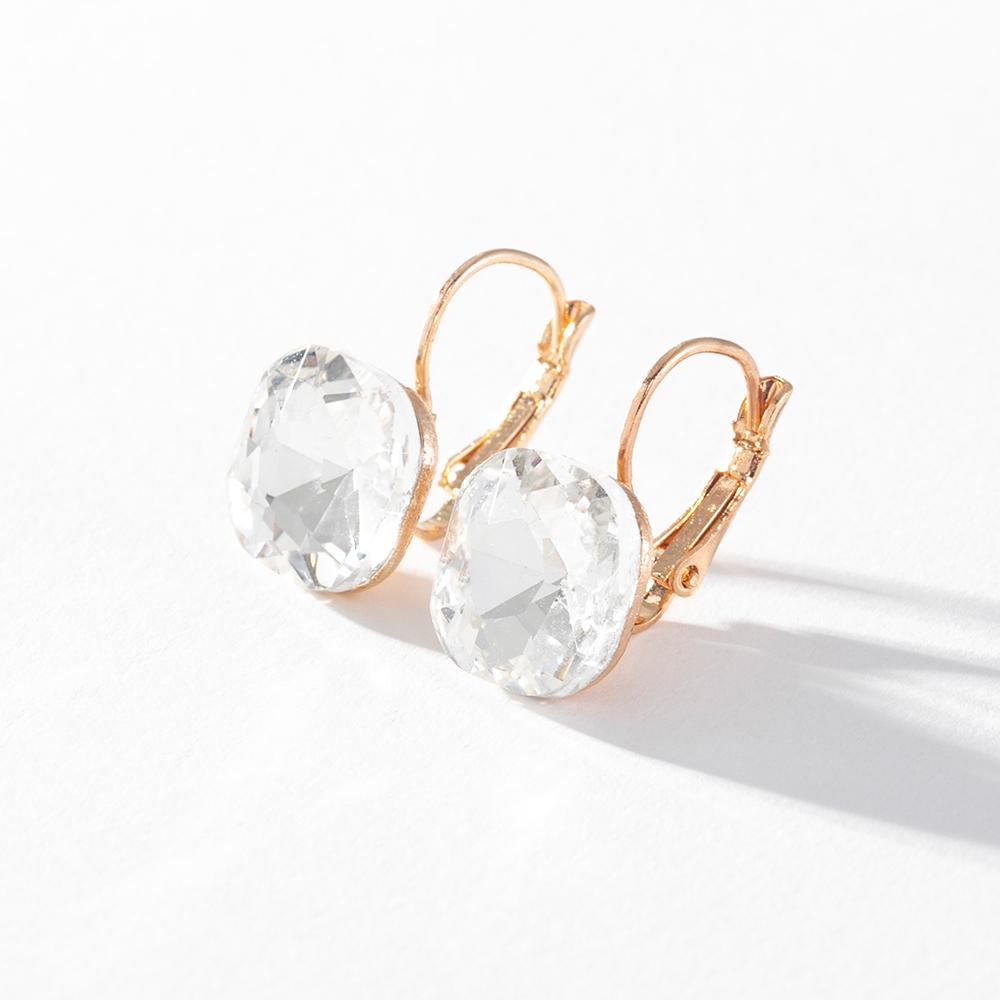 Pinkdudu Романтические 6 цветов квадратные стеклянные серьги-кольца модные легкие роскошные простые геометрические серьги для женщин ювелирные изделия PD1499