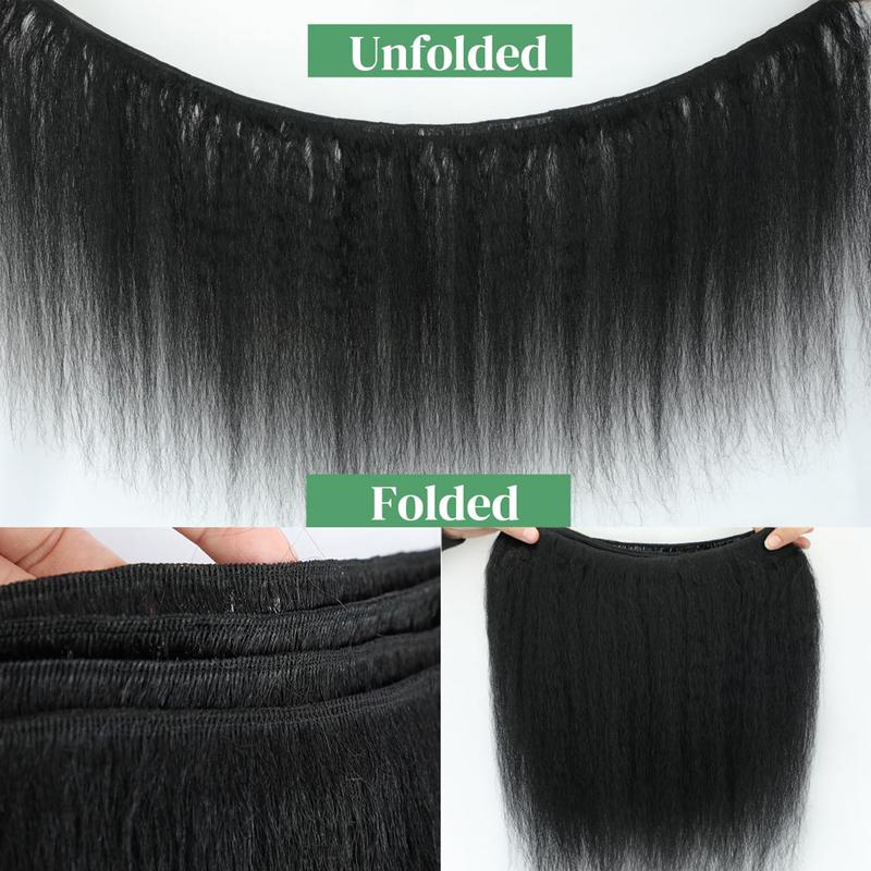 Kinky Straight Bundles 14/16/18 Inch Yaki Straight Bundles Kinkystraight BundlesVirgin For Black Women Black Synthetic