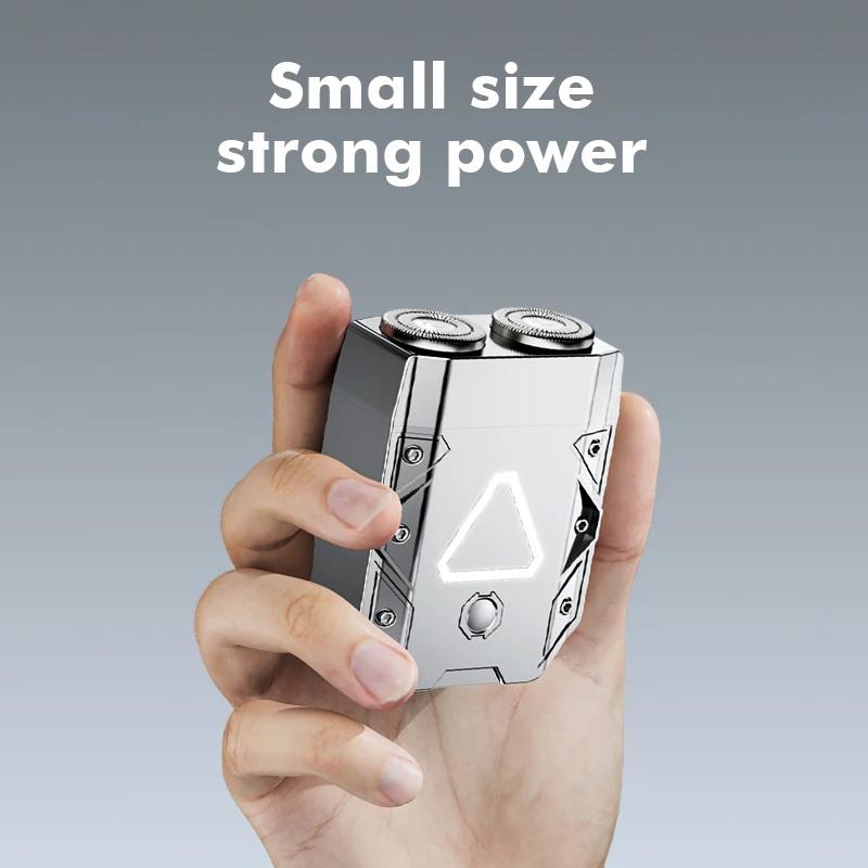 Электробритва Iron Warrior с двойной плавающей головкой, мини-нож для бороды для мужчин, портативная дорожная беспроводная бритва для лица, триммер