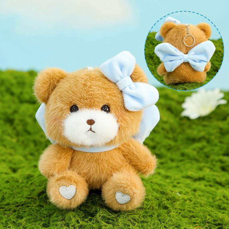 Bow Adorable Cute Knot Teddy Bear Plush Keychain Soft Short Pendant Plush