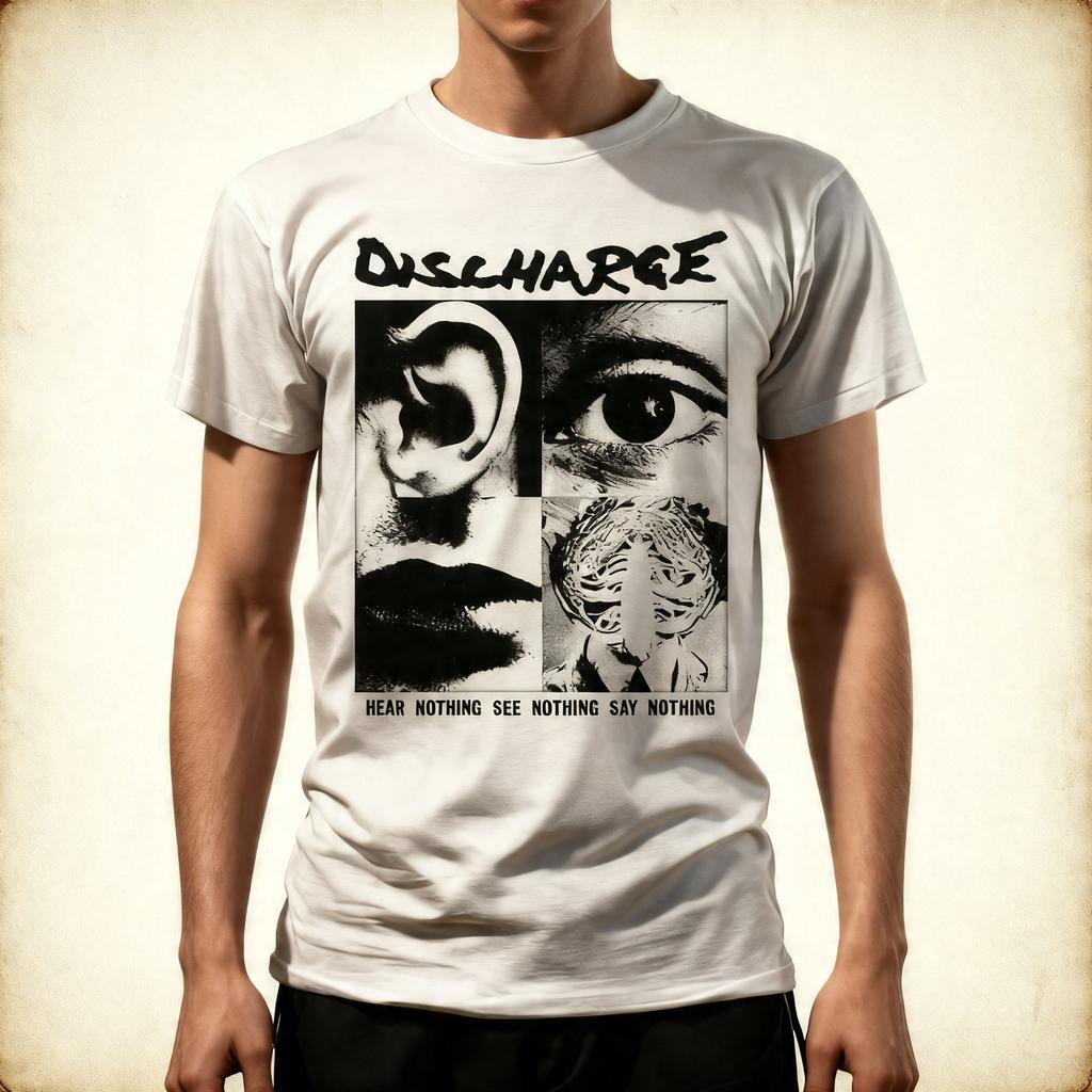 Discharge Band Hear Nothing Cotton White S-234XL Unisex Shirt