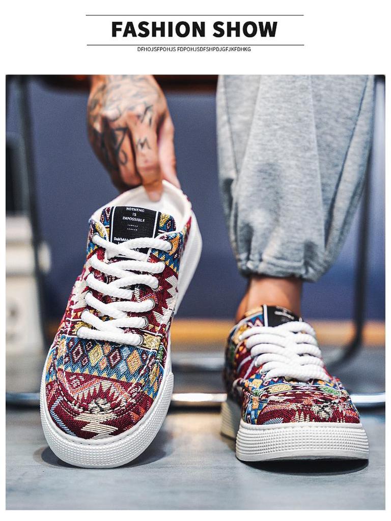 Мужские модные дышащие парусиновые кроссовки-слайдеры - универсальные летние полутапочки