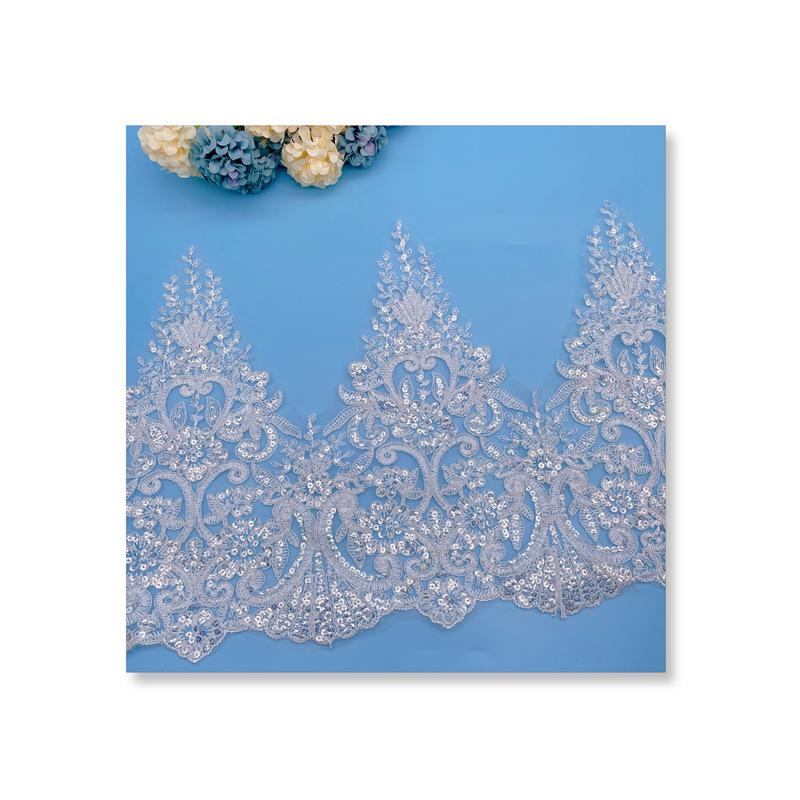 Car Bone Lace Bone Rope Embroidery Sequins Lace Three-In-One Computer Embroidery Beads Width 30Cm