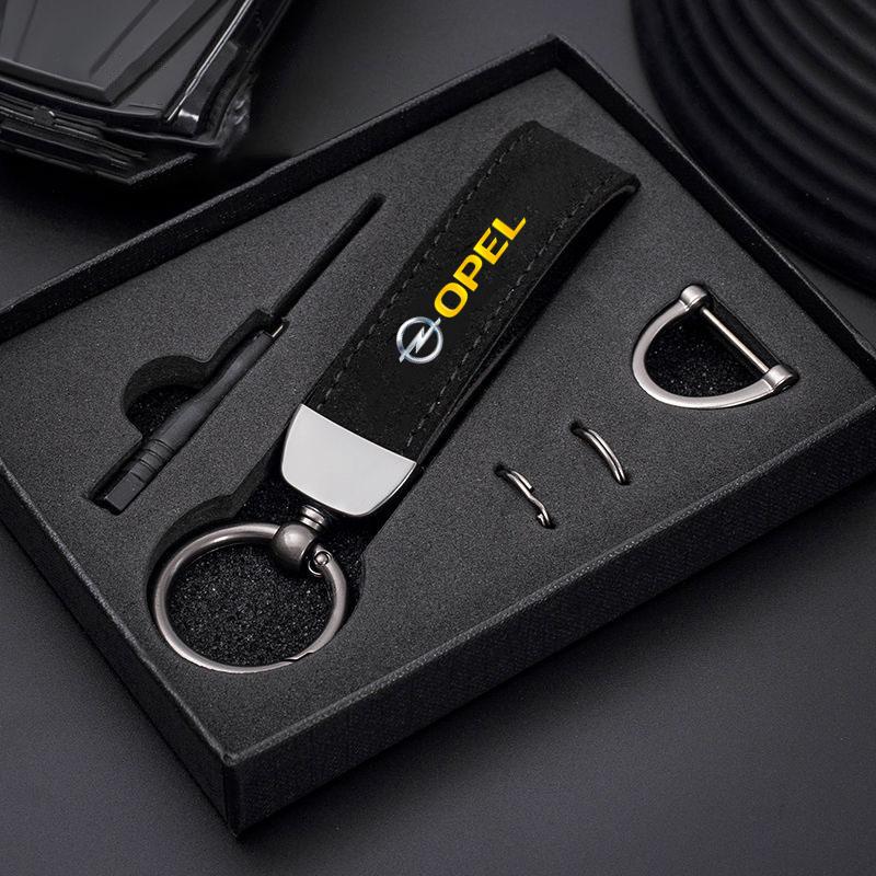 1pcs Leather Car Styling Badge Pendant 4s Shop Gifts Auto keychain For opel insignia astra j h g corsa d zafira b