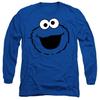 Sesame Street Mens Cookie Monster Face Long-Sleeved T-Shirt