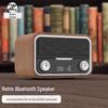 Retro Wooden Bluetooth Speaker: Mini Wireless Charging, Dual Speakers, Heavy Bass & Desktop Clock