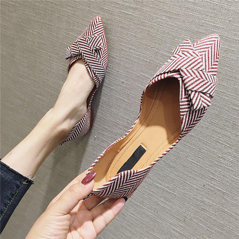 New Arrival Spring Summer Ballerina Flats Pointed Toe Shoes Elegant Office Ladies Shoes
