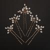 5 шт. Жемчужные свадебные заколки для волос для женщин, серебряные свадебные аксессуары для волос, ювелирные изделия, ручная работа, золотой головной убор для невесты и вечеринки, украшения