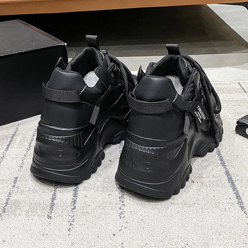 Модные осенние женские кроссовки, новые дышащие туфли на высокой платформе, женские, вулканизированные, повседневные, массивные кроссовки Zapatillas Mujer 8 см