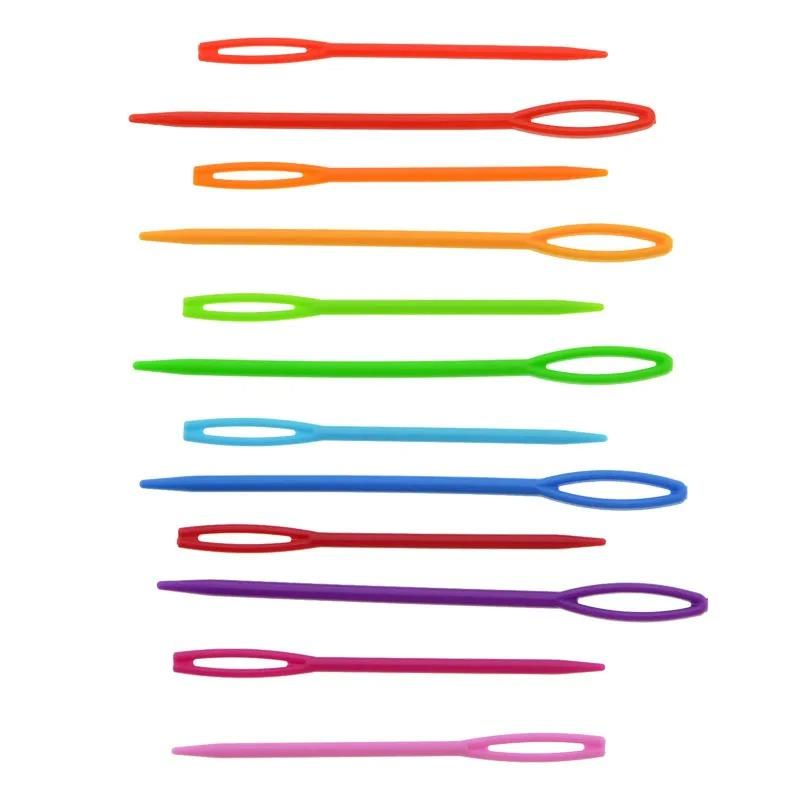100PCS Plastic Sewing Needles Large Eye Plastic Yarn Needles for Kids Craft Plastic Embroidery Needle for DIY Sewing Handmade