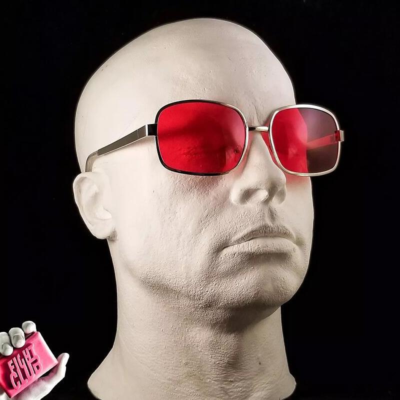 Project Mayhem Sunglasses Fight Club Tyler Durden Oliver Peoples 523 Brad Pitt Men Red Lens Sunglasses:With Box