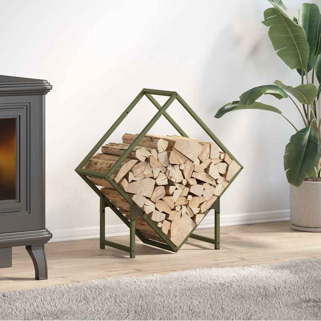 Firewood Rack Olive Green 60 x 25 x 60 cm Cold Rolled Steel