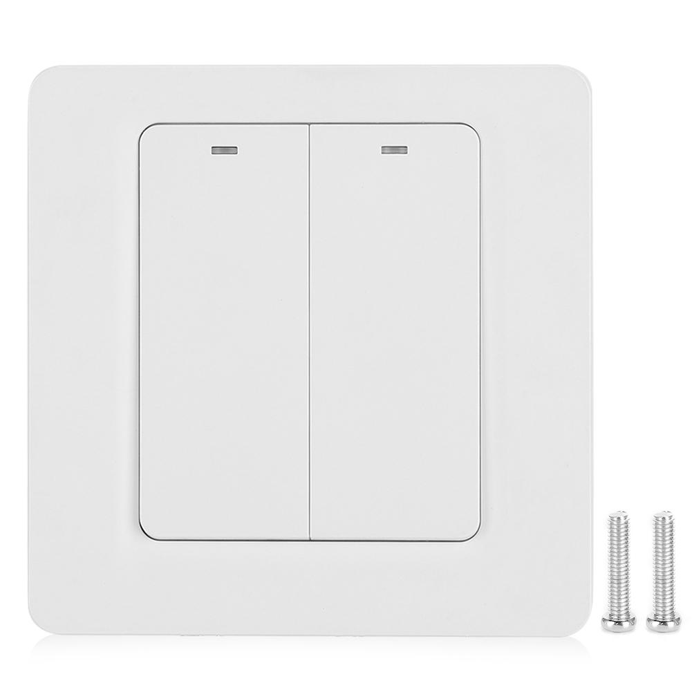 2-позиционная настенная панель переключателей с поддержкой Alexa / Google Voice Control для Tuya ZigBee