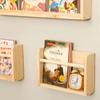 Креативная настенная книжная полка из цельного дерева Бесплатная полка для перфорации Книжная полка для картин Детская спальня Настенная книжная полка для гостиной