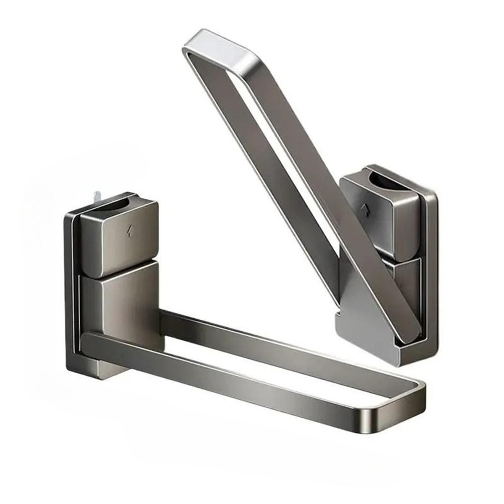 Настенная складная полка для полотенец на присоске для ванной комнаты, бытовой держатель для хранения, дизайн из АБС-пластика и нержавеющей стали