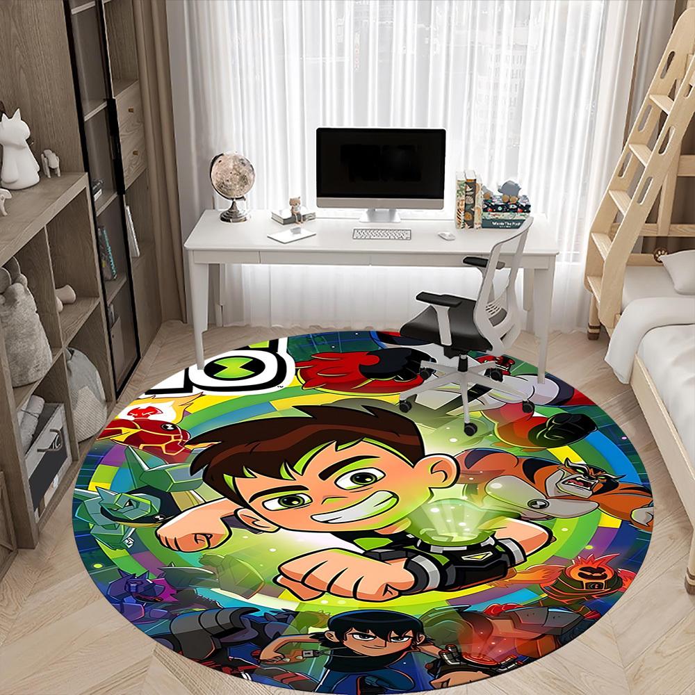 Ben Tennyson Aliens Ben 10 Office Round Area Rug, Under Office Chairs Bedroom Living Room Home Decor a1022293