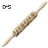 Rolling Pin Labor-saving Wood Flower Pattern Embossing Baking Roller