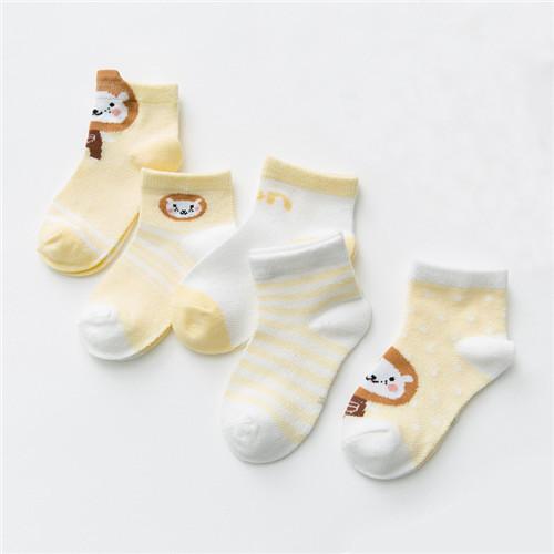 5 Pairs/Lot 0-2Yrs Baby Socks Summer Mesh Cotton Cartoon Animal Kids Socks Girls Cute Newborn Boy Toddler Socks Baby Accessories