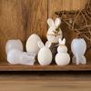 Силиконовые формы Набор форм для литья Пасхальный кролик Яйцо для гипса Соевый воск Смола Гибкая Легкое извлечение Форма для рукоделия