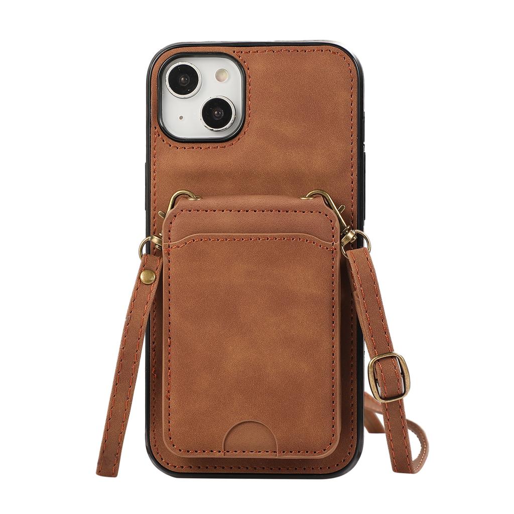 Cards Solt Wallet Holder Leather Case for IPhone 15 14 13 11 Pro Max 12 Mini Plus XS XR X 15Pro 14Pro I15 with Lanyard Bag Cover