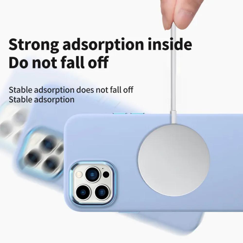 Чехол Magsafe с беспроводным зарядным устройством для жидкого силикона Apple, чехол для IPhone 15 12 13 14 Pro Max, магнитный чехол, противоударный защитный чехол