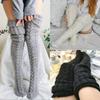 1 Pair Cable Knitted Thigh High Socks, Comfy & Warm Over The Knee Socks, Women's Stockings & Hosiery