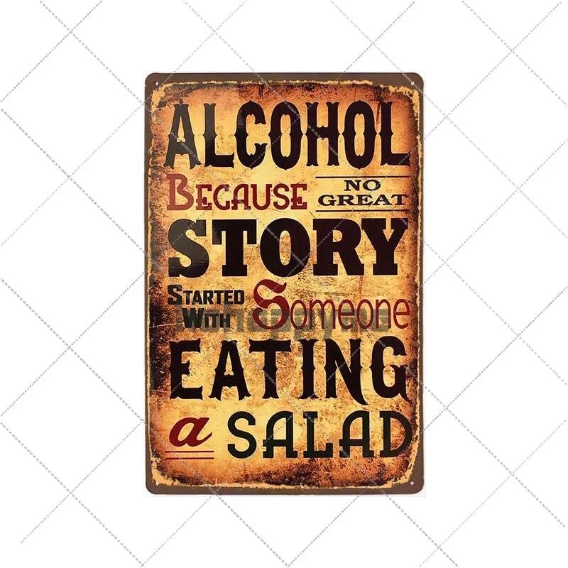 Ретро алкогольные знаки, забавная металлическая табличка, винтажные пивные тарелки, бар, паб, клуб, человек, пещера, украшение на стену, домашний декор 20x30 см