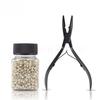 1000Pcs 4.0mm Micro Rings Beads With Stainless Steel Microlinks Hair Extension Pliers For I Tip Hair Extension Tools