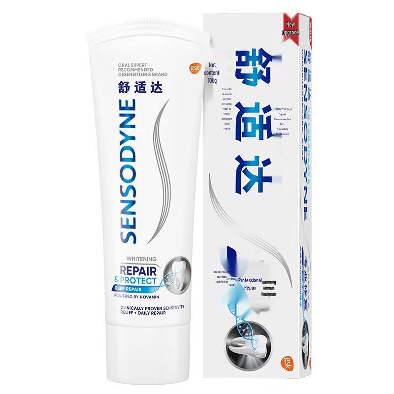 Набор Sensodyne для ухода за полостью рта: Свежая мята и восстанавливающая зубная паста с зубной щеткой