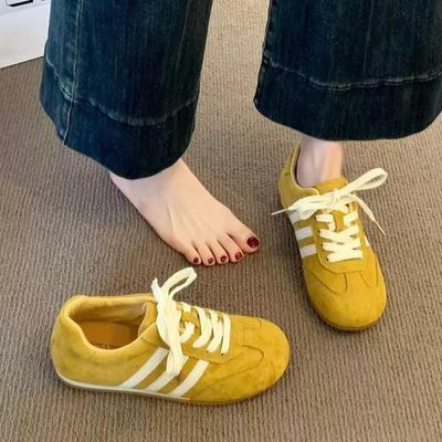 Ретро красные немецкие тренировочные туфли женские 2025 новая весна универсальные на плоской подошве спортивные и повседневные кеды женская обувь