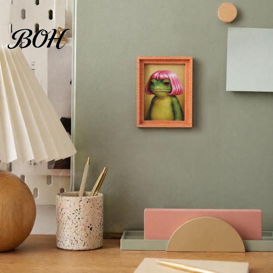 Decorative Animal Magnet Abstract Frog Refrigerator Magnet, Framed Hairstyle Fridge Kitchen Appliance Decor Home Office Decoration Party Favors Frame