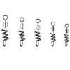20PCS Stainless Steel Fishing Rolling Swivel 2#-10# Snap Change Connector  Fishing Hook