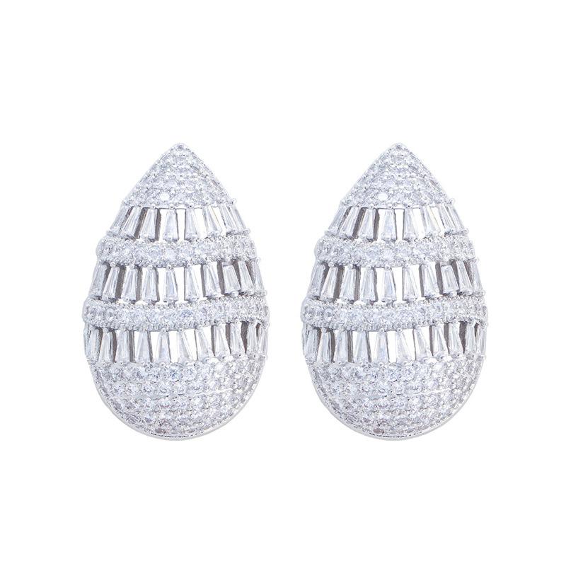 Роскошные серьги с полым цирконом, микро-инкрустация, циркон в форме буквы Т, популярные серьги и украшения для ушей