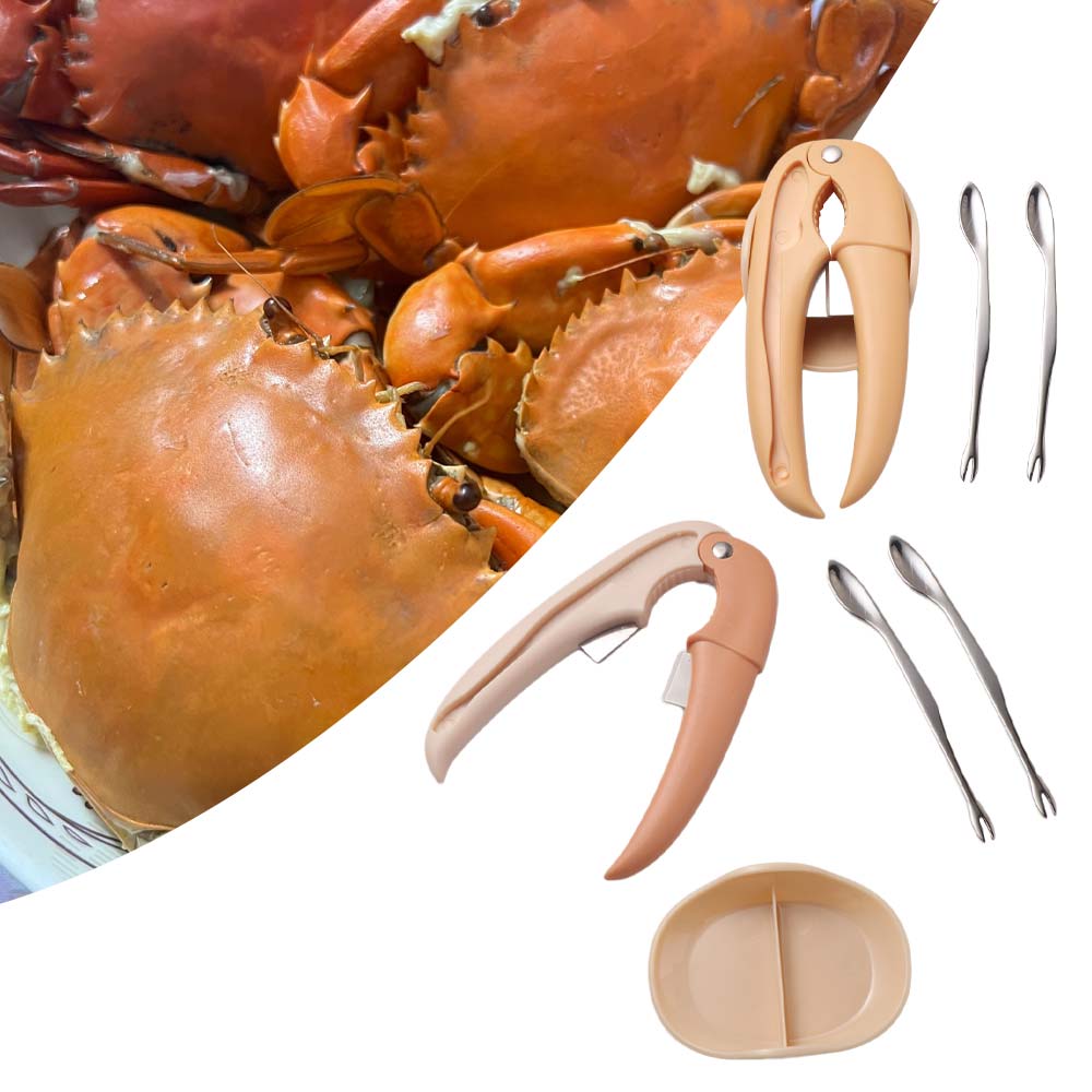 4Pcs/Set Stainless Steel Crab Cracker Set Effort-saving Lobster Claws Picking Fork Set Restaurant