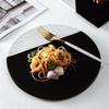 Креативная черно-белая мозаичная дисковая посуда, керамическая тарелка, тарелка для стейка, тарелка для салата, тарелка для пасты, кухонные принадлежности
