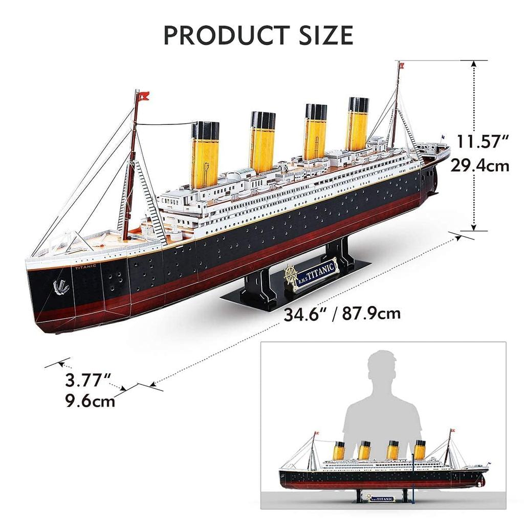 ASSYME Cubic Fan 3D Puzzle Craft Kit Titanic L521h (No Glue or Tools Required)